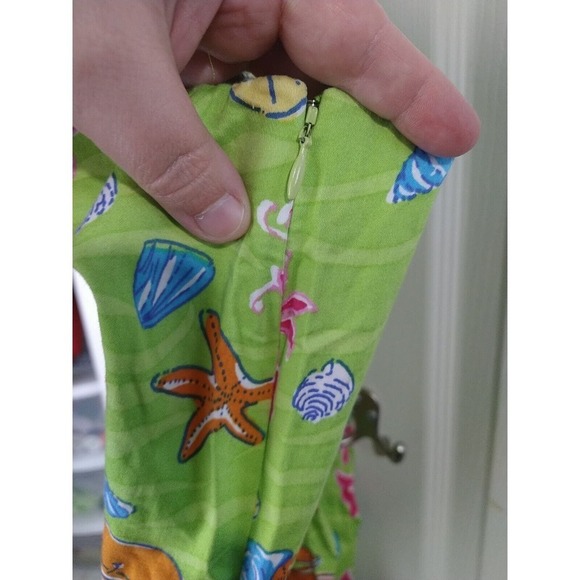 Eric Casual Seascape Loud Colored Flat Capri Cropped Pants. Size 10 - Picture 8 of 12